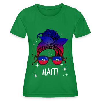 Haiti - Frauen Funktions-T-Shirt - Kelly Green - Vorne - AI Model Female 172 dark (172cm)