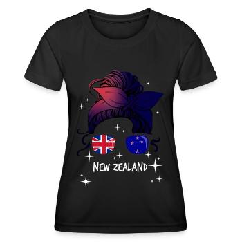 Neuseeland - Frauen Funktions-T-Shirt - Schwarz - Vorne - AI Model Female 172 light (172cm)