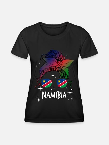 Namibia - Frauen Funktions-T-Shirt - Schwarz