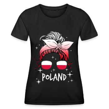 Polen - Frauen Funktions-T-Shirt - Schwarz - Vorne - AI Model Female 172 light (172cm)