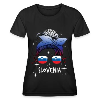 Slovenia - Women's Functional T-Shirt - black - Front - AI Model Female 172 light (172cm)