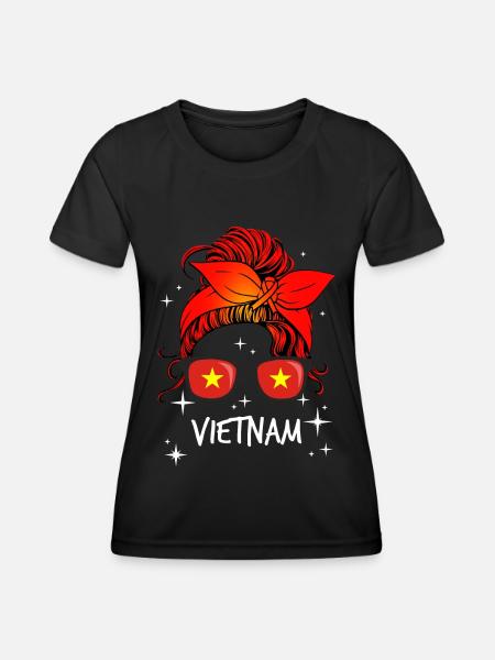 Vietnam - Frauen Funktions-T-Shirt - Schwarz
