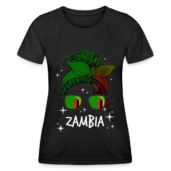 Zambia - Women's Functional T-Shirt - black - Front - AI Model Female 172 light (172cm)