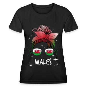 Wales - Women's Functional T-Shirt - black - Front - AI Model Female 172 light (172cm)