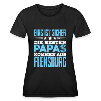 FLENSBURG - Papa - Frauen Funktions-T-Shirt - Schwarz - Vorne - AI Model Female 172 light (172cm)