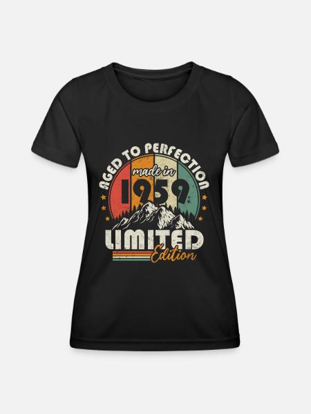 Vintage 1959 Vintage Retro Birthday Gift - Women's Functional T-Shirt - black