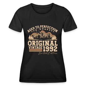 Jahrgang 1992 geboren Vintage Geburtstag Geschenk - Frauen Funktions-T-Shirt - Schwarz - Vorne - AI Model Female 172 light (172cm)