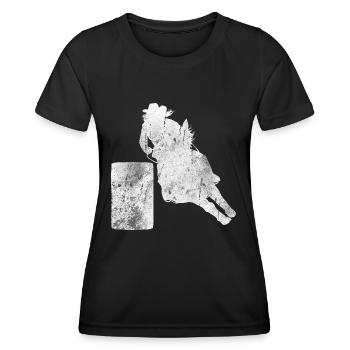 Rodeo Barrel Racing Pferd - Frauen Funktions-T-Shirt - Schwarz - Vorne - AI Model Female 172 light (172cm)