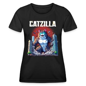 Catzilla Invasion - T-shirt sport Femme - noir - Devant - AI Model Female 172 light (172cm)
