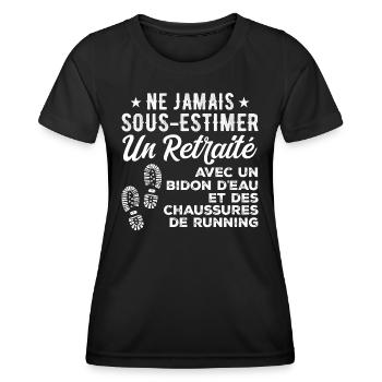 Humor-Lauf-Retreat - Frauen Funktions-T-Shirt - Schwarz - Vorne - AI Model Female 172 light (172cm)