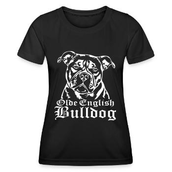 Olde English Bulldog Hunde Hund Wilsigns - Frauen Funktions-T-Shirt - Schwarz - Vorne - AI Model Female 172 light (172cm)