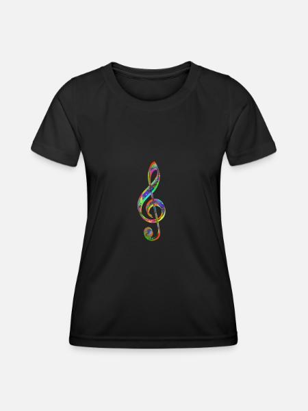 Bunte Musik - Frauen Funktions-T-Shirt - Schwarz