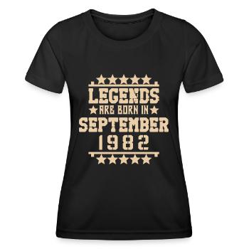 Septembre 1982 - cadeau du 40e anniversaire. Génial. - T-shirt sport Femme - noir - Devant - AI Model Female 172 light (172cm)