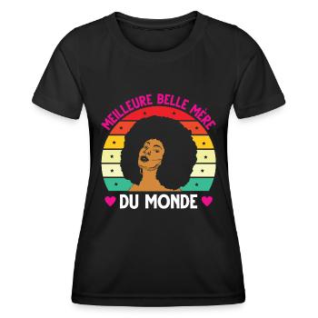 Meilleure belle mère monde vintage femme noire - T-shirt sport Femme - noir - Devant - AI Model Female 172 light (172cm)