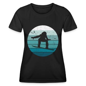 Snowboarding gift idea for snowboarders Snowboar - Women's Functional T-Shirt - black - Front - AI Model Female 172 light (172cm)