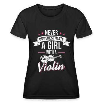 Violoniste Violoniste Violoniste Violoniste - T-shirt sport Femme - noir - Devant - AI Model Female 172 light (172cm)