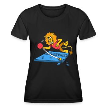 Table Tennis Lion Ping Pong Lion Outfit - T-shirt sport Femme - noir - Devant - AI Model Female 172 light (172cm)