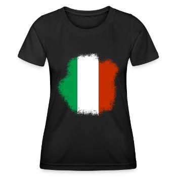 Drapeau italien vintage drapeau italien look usé - T-shirt sport Femme - noir - Devant - AI Model Female 172 light (172cm)