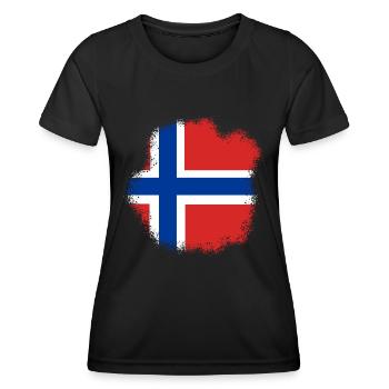 Norwegen Flagge Skandinavien Norwegische Fahne - Frauen Funktions-T-Shirt - Schwarz - Vorne - AI Model Female 172 light (172cm)