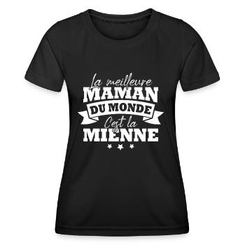 La meilleure maman du monde c'est la mienne - T-shirt sport Femme - noir - Devant - AI Model Female 172 light (172cm)