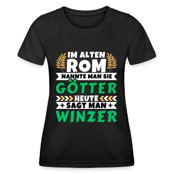 Im alten Rom waren Sie Götter. Heute Winzer - Frauen Funktions-T-Shirt - Schwarz - Vorne - AI Model Female 172 light (172cm)