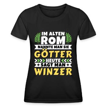 Im alten Rom waren Sie Götter. Heute Winzer - Frauen Funktions-T-Shirt - Schwarz - Vorne - AI Model Female 172 light (172cm)