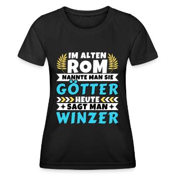 Im alten Rom waren Sie Götter. Heute Winzer - Frauen Funktions-T-Shirt - Schwarz - Vorne - AI Model Female 172 light (172cm)