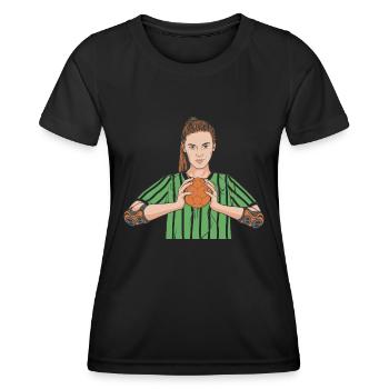 Handballspielerin Handball Ball Outfit Handballer - Frauen Funktions-T-Shirt - Schwarz - Vorne - AI Model Female 172 light (172cm)