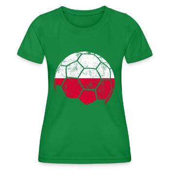 Poland Soccer Ball Fußball - Frauen Funktions-T-Shirt - Kelly Green - Vorne - AI Model Female 172 dark (172cm)