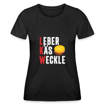 Camion Leberkas souabe fromage de foie Souabe - T-shirt sport Femme - noir - Devant - AI Model Female 172 light (172cm)