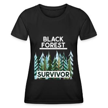 Survivant de la Forêt-Noire, Nature, Forêt, Baignade - T-shirt sport Femme - noir - Devant - AI Model Female 172 light (172cm)