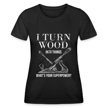 Tourneurs Drechselbank Drechsel - T-shirt sport Femme - noir - Devant - AI Model Female 172 light (172cm)