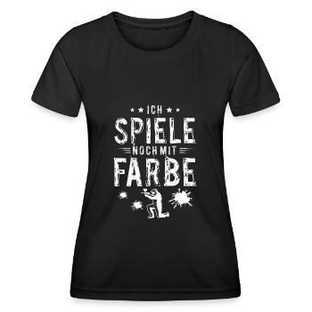 Paintball Paintballer Gotcha Geschenkidee - Frauen Funktions-T-Shirt - Schwarz - Vorne - AI Model Female 172 light (172cm)