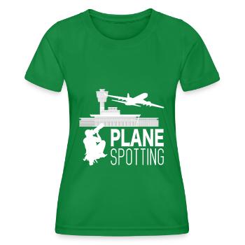 Planespotting Planespotter Photographer Gift - Women's Functional T-Shirt - kelly green - Front - AI Model Female 172 dark (172cm)
