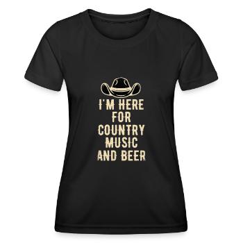 Country Music Line Dance Western Dance - Frauen Funktions-T-Shirt - Schwarz - Vorne - AI Model Female 172 light (172cm)