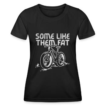 Rad Fat Tire Mountainbiker MTB Biker Fatbike - Frauen Funktions-T-Shirt - Schwarz - Vorne - AI Model Female 172 light (172cm)