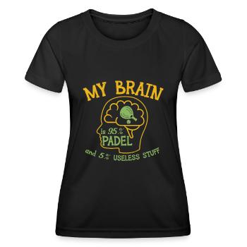 Padel Sportplatz Training Padelspieler - Frauen Funktions-T-Shirt - Schwarz - Vorne - AI Model Female 172 light (172cm)