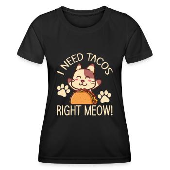 Cat Lover Tacos Kitten Taco Enthusiast - Women's Functional T-Shirt - black - Front - AI Model Female 172 light (172cm)