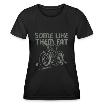 Cycling Fat Tire Mountain Bike Bicycling Biker - Women's Functional T-Shirt - black - Front - AI Model Female 172 light (172cm)