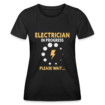 Electrician Apprentice Loading Journeyman - Women's Functional T-Shirt - black - Front - AI Model Female 172 light (172cm)