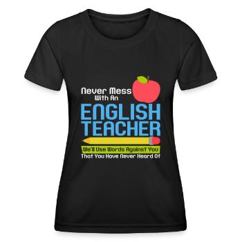Lustig Englischlehrer Lehrerin Englisch Vokabeln - Frauen Funktions-T-Shirt - Schwarz - Vorne - AI Model Female 172 light (172cm)
