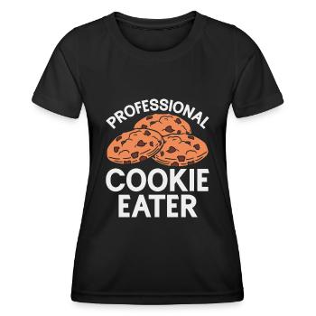 Cookie Eater Baker Baking Chocolate Cookies Lover - Women's Functional T-Shirt - black - Front - AI Model Female 172 light (172cm)