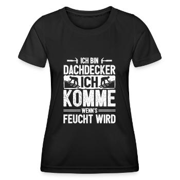 Dachdecker Handwerker Dachdeckermeister Baustelle - Frauen Funktions-T-Shirt - Schwarz - Vorne - AI Model Female 172 light (172cm)