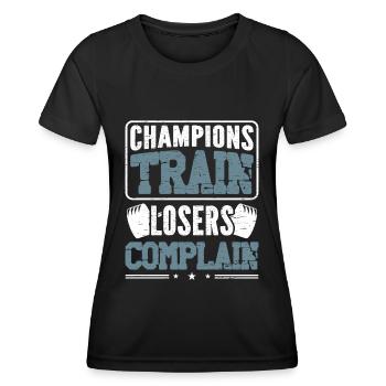Fitnessstudio lustig - Frauen Funktions-T-Shirt - Schwarz - Vorne - AI Model Female 172 light (172cm)