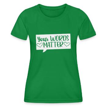 Speech Pathologist Words Speech Language Pathology - Women's Functional T-Shirt - kelly green - Front - AI Model Female 172 dark (172cm)