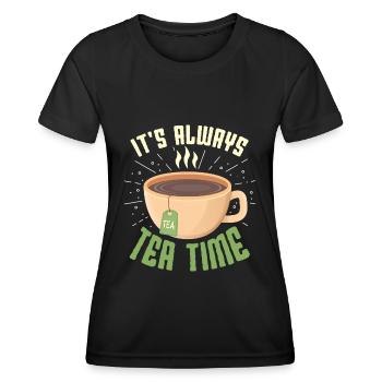 Teedesign für Teeliebhaber - Frauen Funktions-T-Shirt - Schwarz - Vorne - AI Model Female 172 light (172cm)