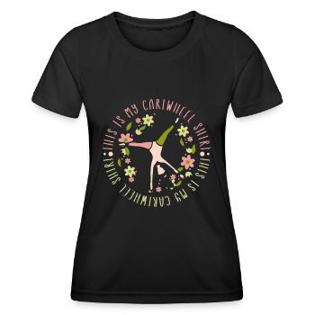 Gymnastique pour un gymnaste - T-shirt sport Femme - noir - Devant - AI Model Female 172 light (172cm)