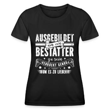 Leichenbestatter Bestattung Totengräber Bestatter - Frauen Funktions-T-Shirt - Schwarz - Vorne - AI Model Female 172 light (172cm)