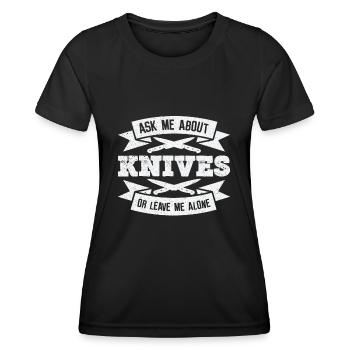 Knifemaking Knife Making Bladesmith Smithing - Women's Functional T-Shirt - black - Front - AI Model Female 172 light (172cm)