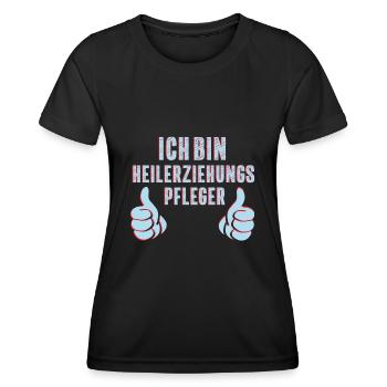 Lustiges Motiv Ich bin Heilerziehungspfleger - Frauen Funktions-T-Shirt - Schwarz - Vorne - AI Model Female 172 light (172cm)
